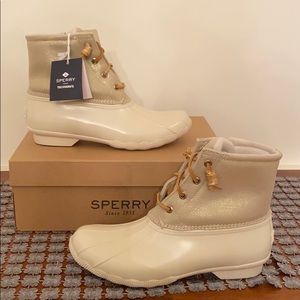 SPERRY Saltwater boots - Gold Sparkle